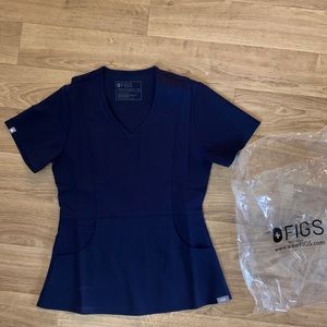 Figs aubri xxs navy scrub top